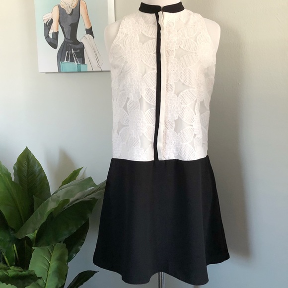 🎉HP🎉Loft Two tone sleeveless lace shift dress - Picture 2 of 6